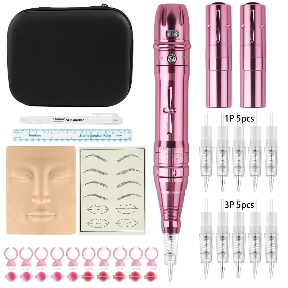 Wireless PMU Machine Permanent Makeup for Eyebrows Miroblading Eyeliner Lip Microshading Professional Rotary Tattoo Pen Gun Kit - IRON GODDESS