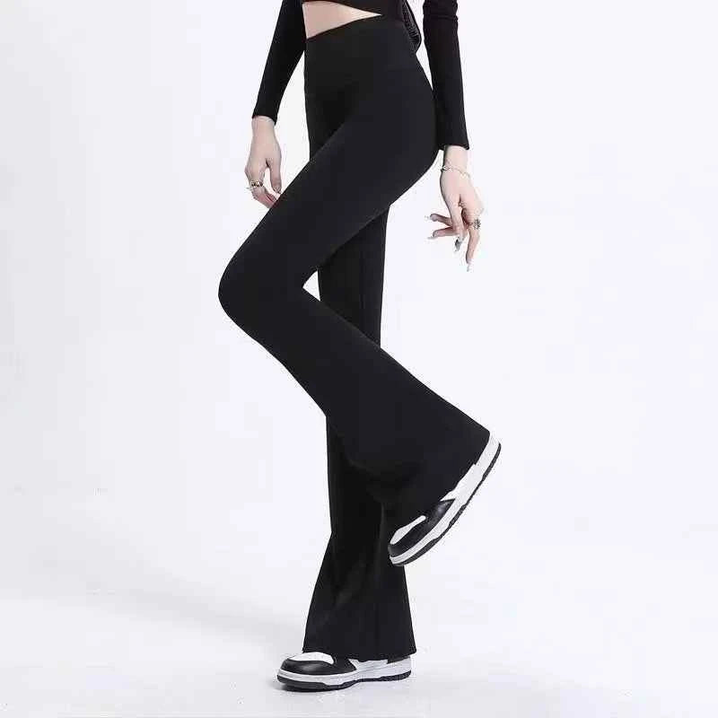 Women Trousers Flare Leggings High Waist Wide Leg Yoga Pants Seamless Fitness Workout Tights Gym Sports Casual Slimming Clothing