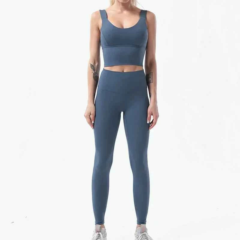 Naked-Feel Yoga Set Yoga Leggings Set Women Fitness Suit For Yoga Clothes High Waist Gym Sexy Sport Wear Outdoor Active Bras👚👚