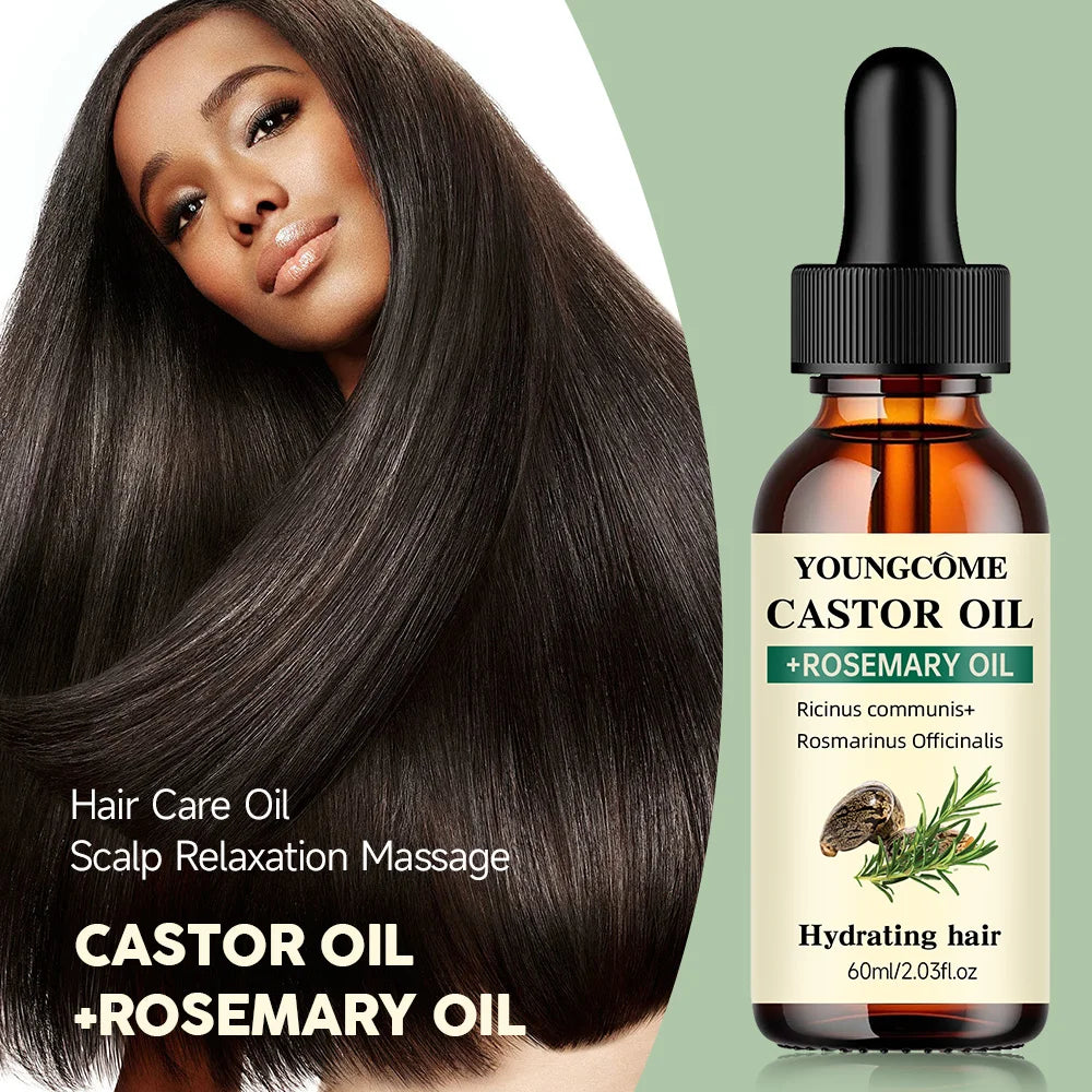 Castor Rosemary Oil Thicker Shinier Less Hair Loss - IRON GODDESS