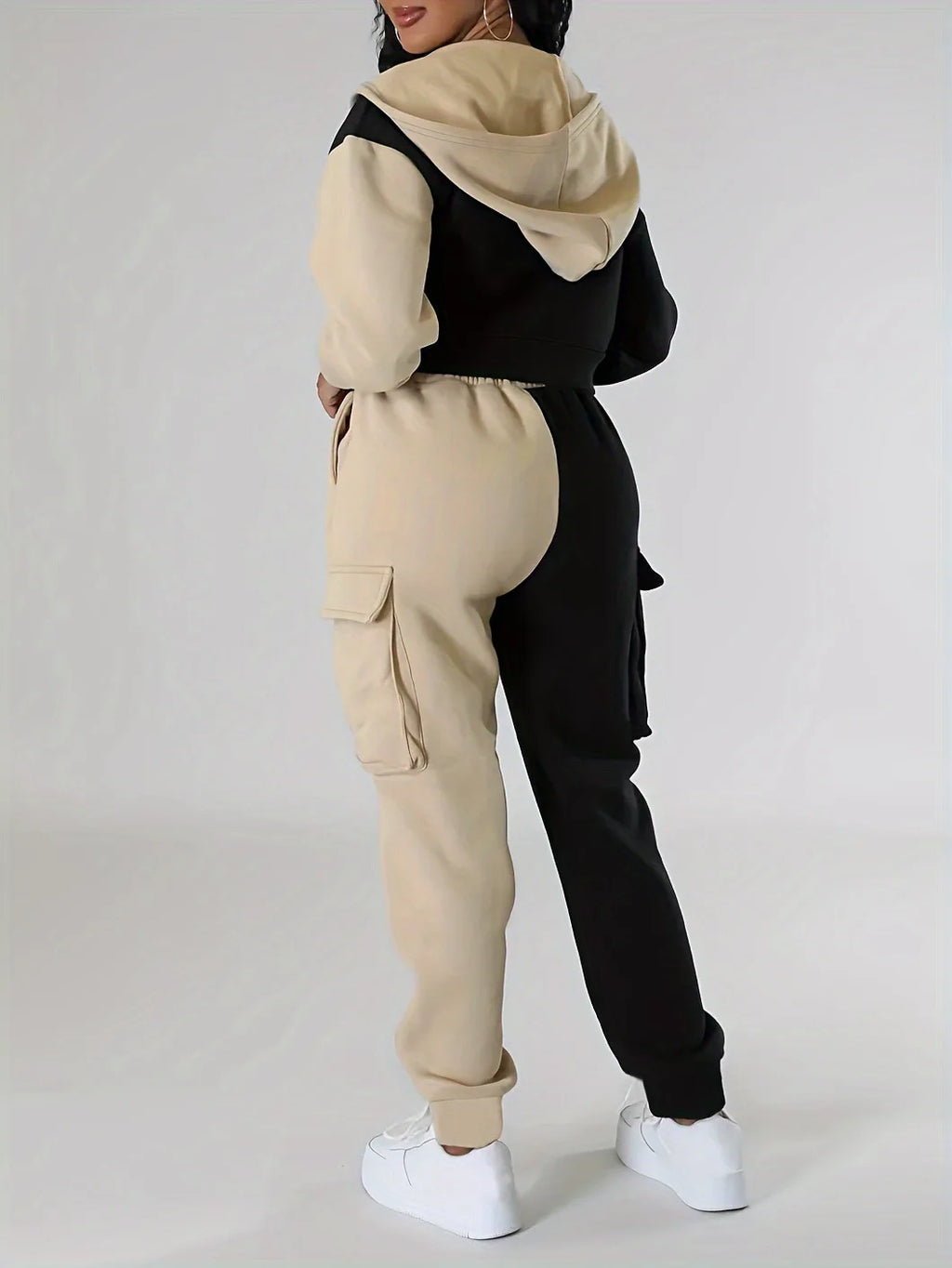 Womens Autumn Winter Hoodie  Cargo Pant Matching Set - IRON GODDESS