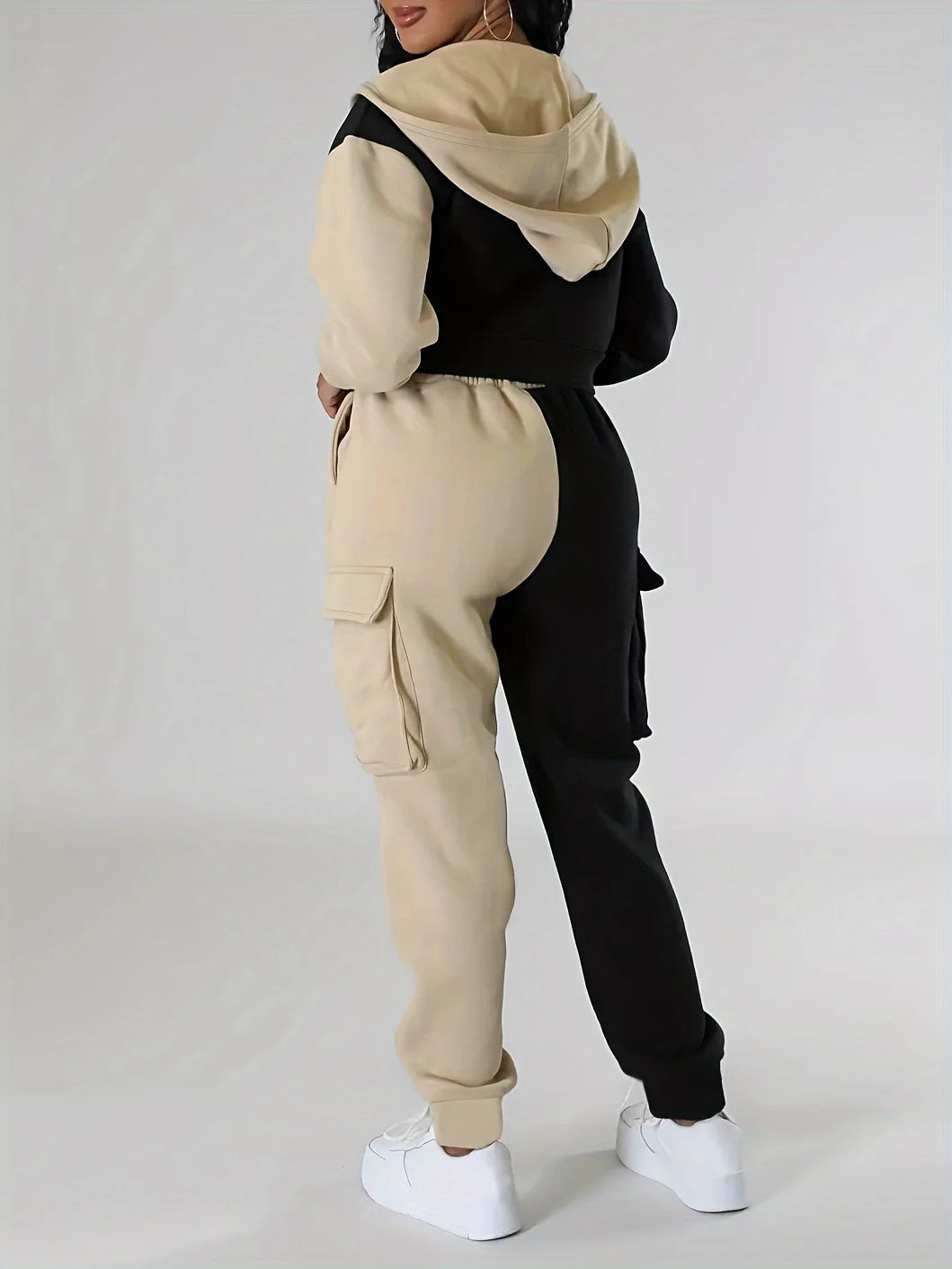 Womens Autumn Winter Hoodie  Cargo Pant Matching Set - IRON GODDESS