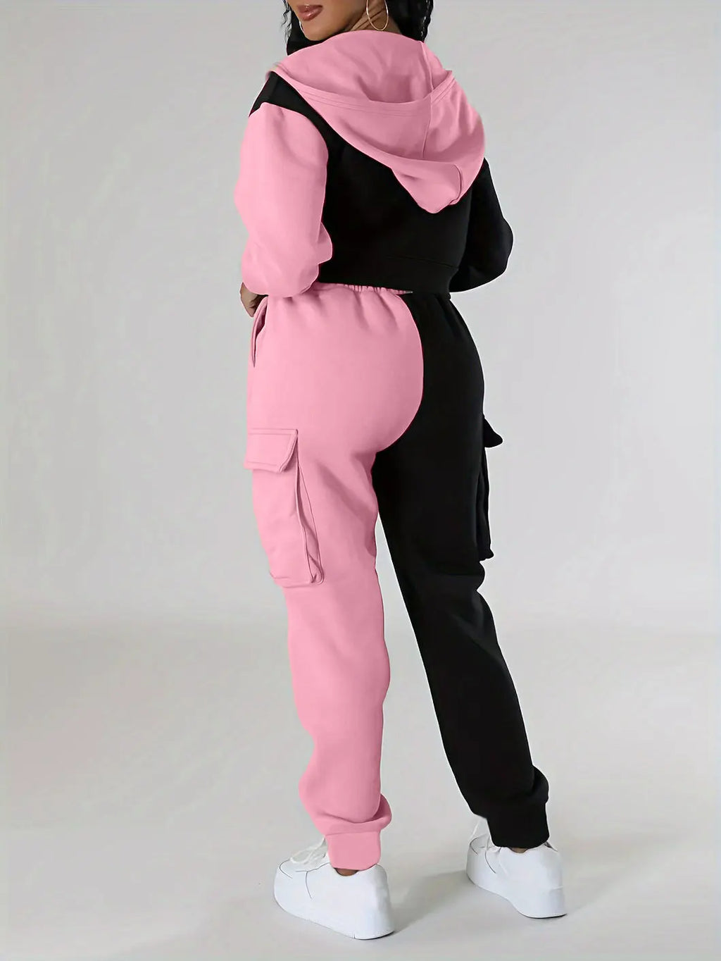 Womens Autumn Winter Hoodie  Cargo Pant Matching Set - IRON GODDESS