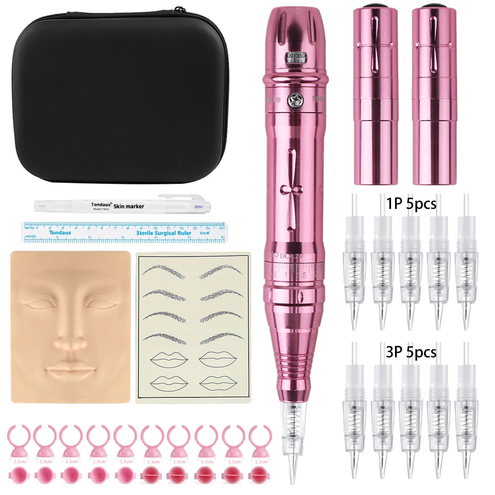 Wireless PMU Machine Permanent Makeup for Eyebrows Miroblading Eyeliner Lip Microshading Professional Rotary Tattoo Pen Gun Kit - IRON GODDESS