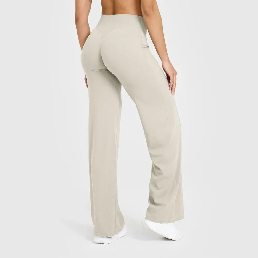 NCLAGEN Straight-Leg Pants Ultra Soft Butter Fabric Women's Mid-Waist Yoga Pants GYM Naked Feel Pilates Running Sport Trousers - IRON GODDESS