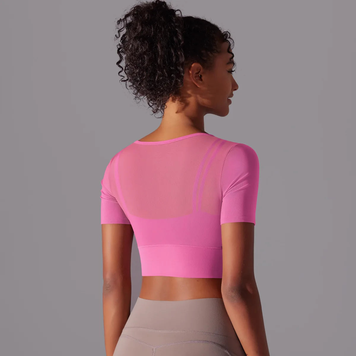 Yoga exercise set with women's mesh patchwork one piece asymmetric hollow sexy tight fitting sports and fitness yoga gym bra - IRON GODDESS