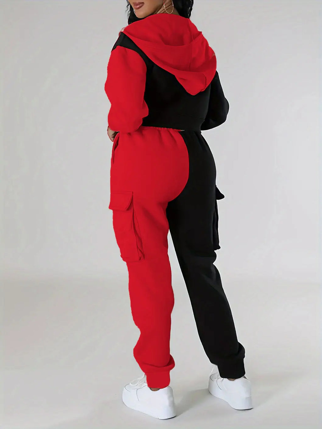 Womens Autumn Winter Hoodie  Cargo Pant Matching Set - IRON GODDESS