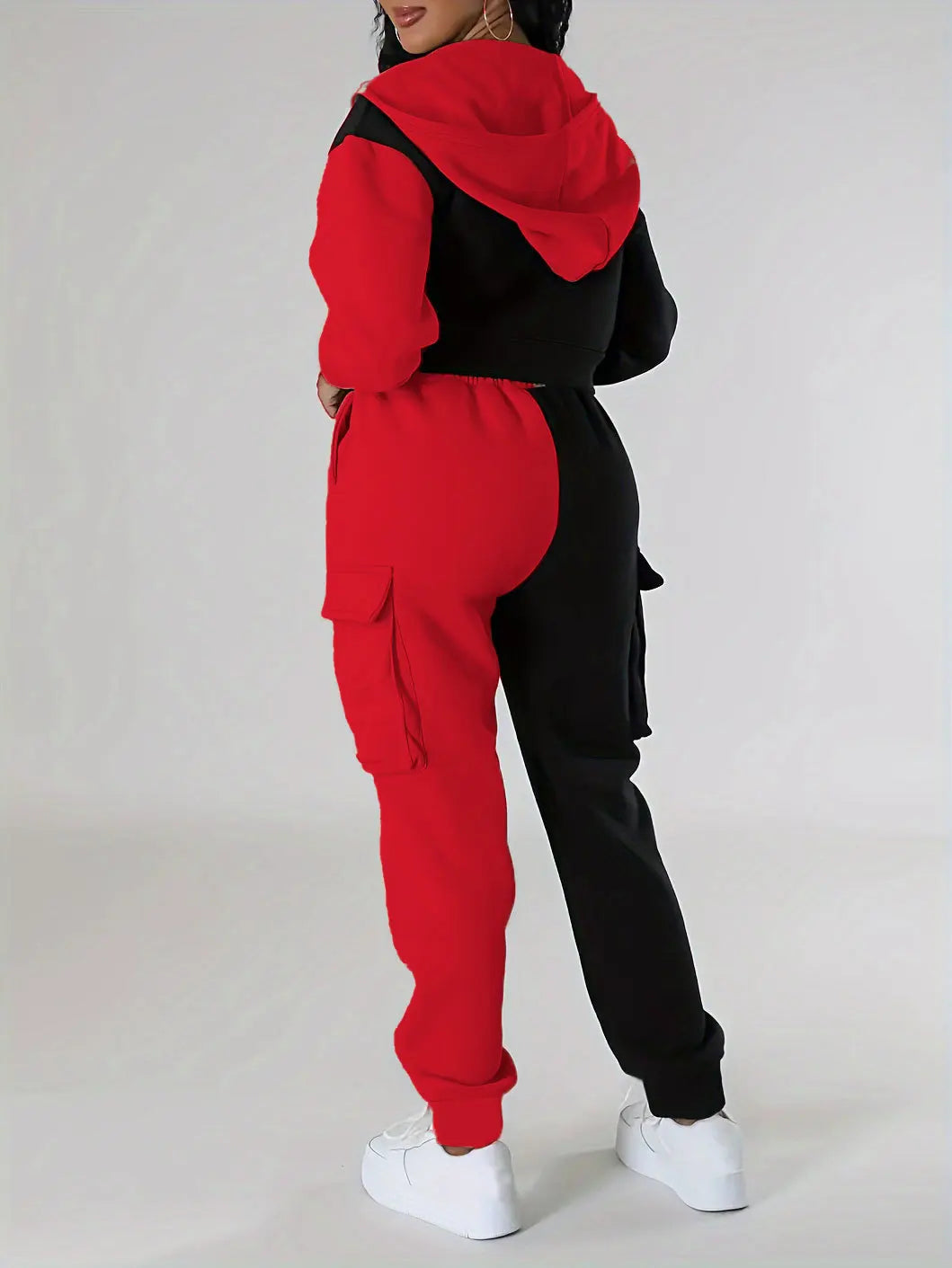 Womens Autumn Winter Hoodie  Cargo Pant Matching Set - IRON GODDESS