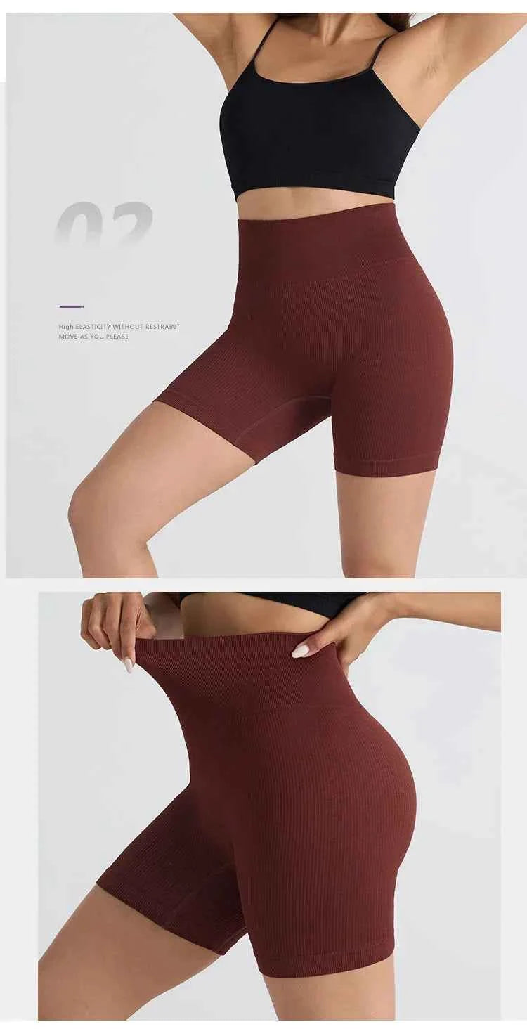 HighWaist Soft Yoga Workout Running Cycling Shorts