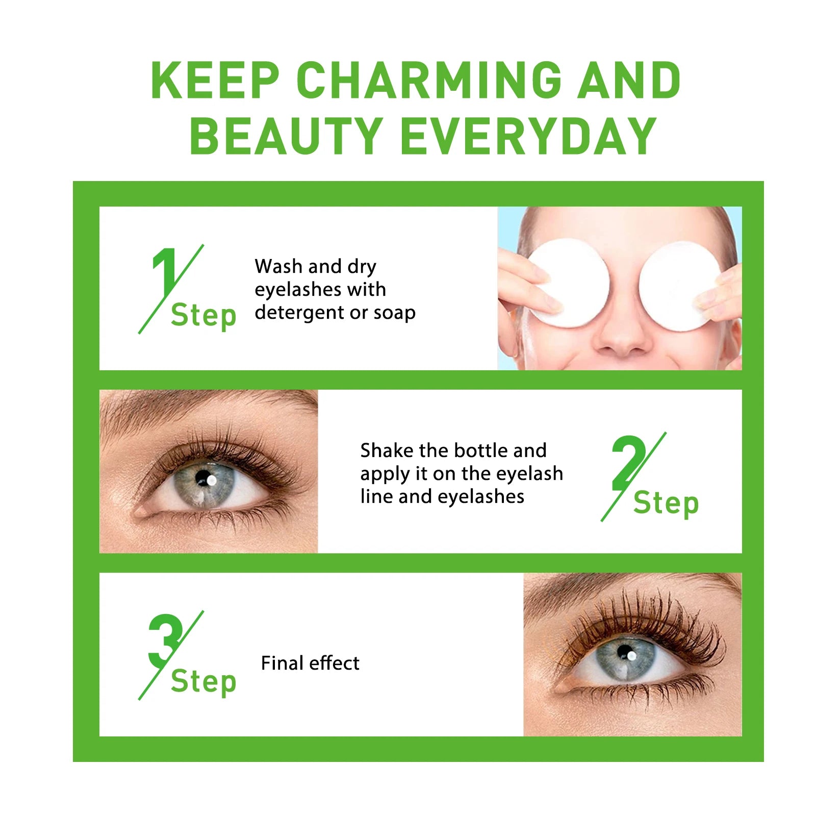 Castor Oil Eyelash Growth Serum With Brush Multipurpose Hair Eyebrow Eyelash Growth Thick Essence Nourishing Moisturize Liquid - IRON GODDESS