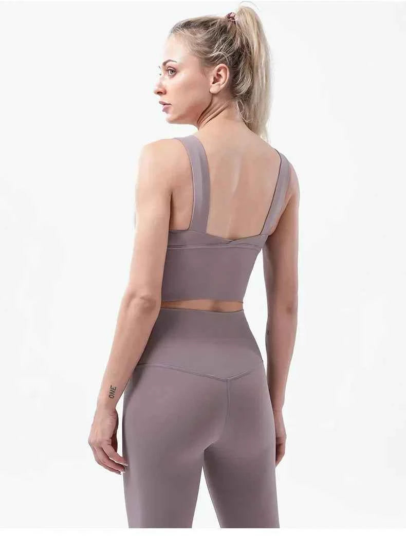 Naked-Feel Yoga Set Yoga Leggings Set Women Fitness Suit For Yoga Clothes High Waist Gym Sexy Sport Wear Outdoor Active Bras👚👚