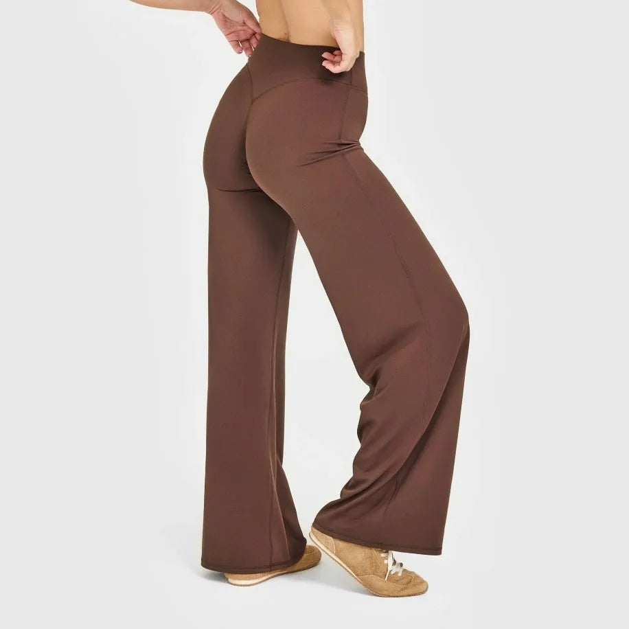 NCLAGEN Straight-Leg Pants Ultra Soft Butter Fabric Women's Mid-Waist Yoga Pants GYM Naked Feel Pilates Running Sport Trousers - IRON GODDESS