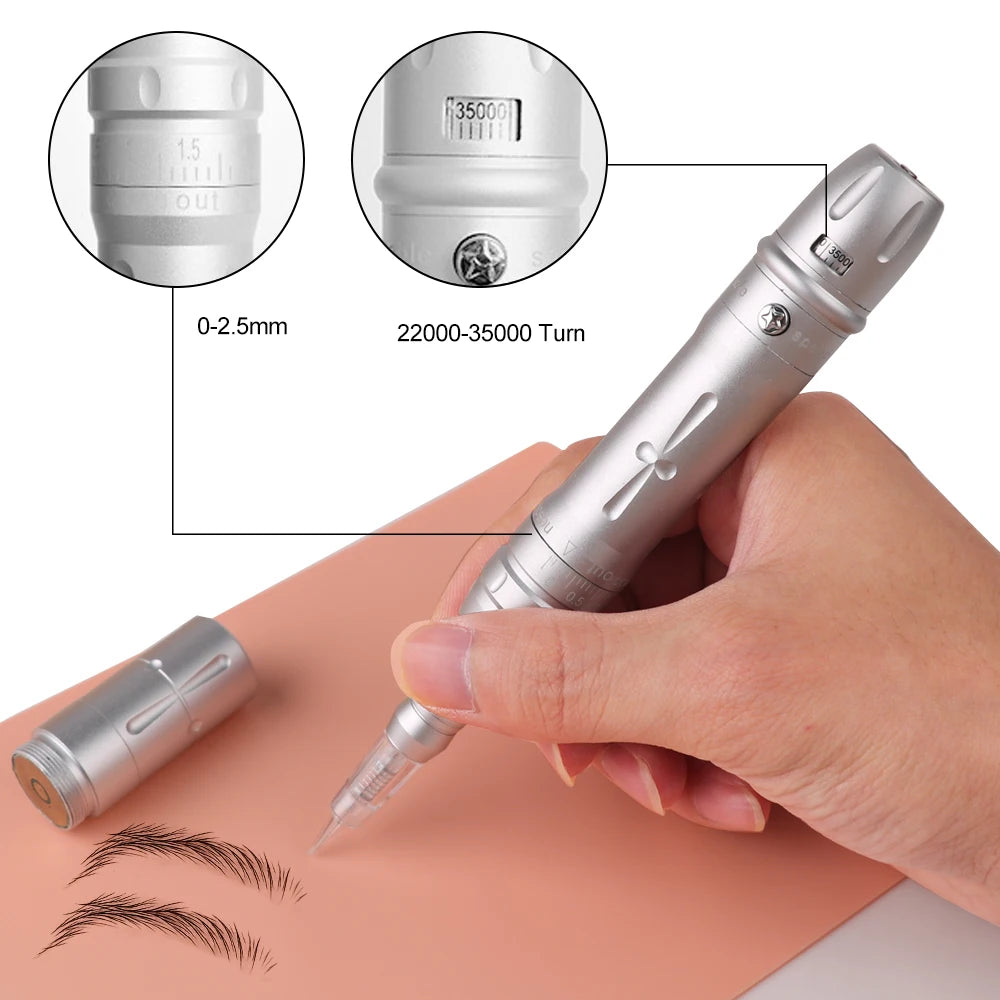Wireless PMU Machine Permanent Makeup for Eyebrows Miroblading Eyeliner Lip Microshading Professional Rotary Tattoo Pen Gun Kit - IRON GODDESS