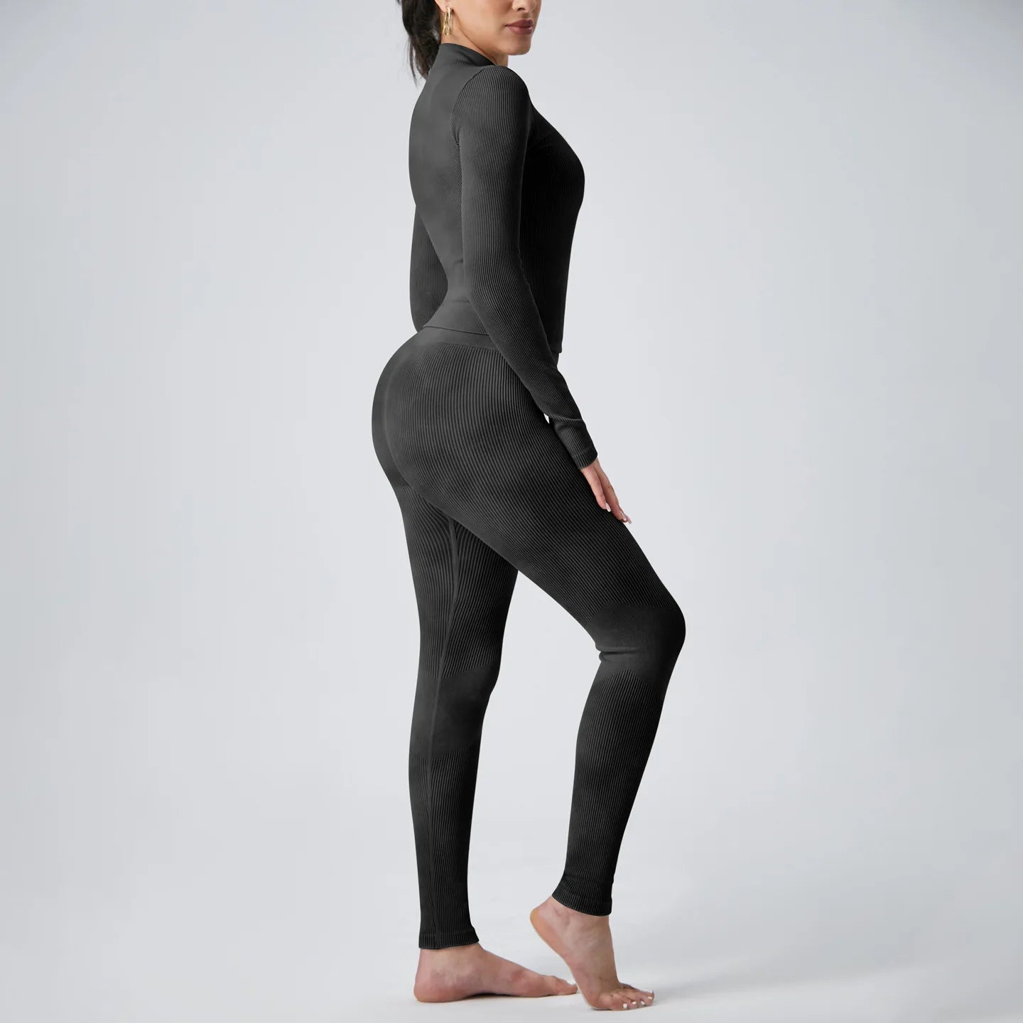 Ultra-stretchy Fleece Sports Suit - Long Pants & Long Sleeves - All-in-one Fitness Set for Cycling, Hiking & Ball Sports - IRON GODDESS