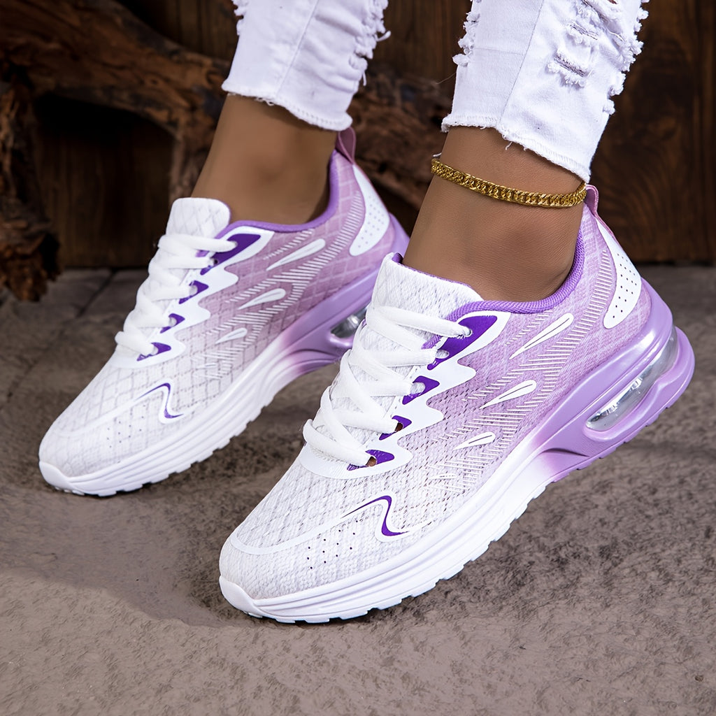 Lightweight Cushioned NonSlip PinkWhite Running Sneakers - IRON GODDESS