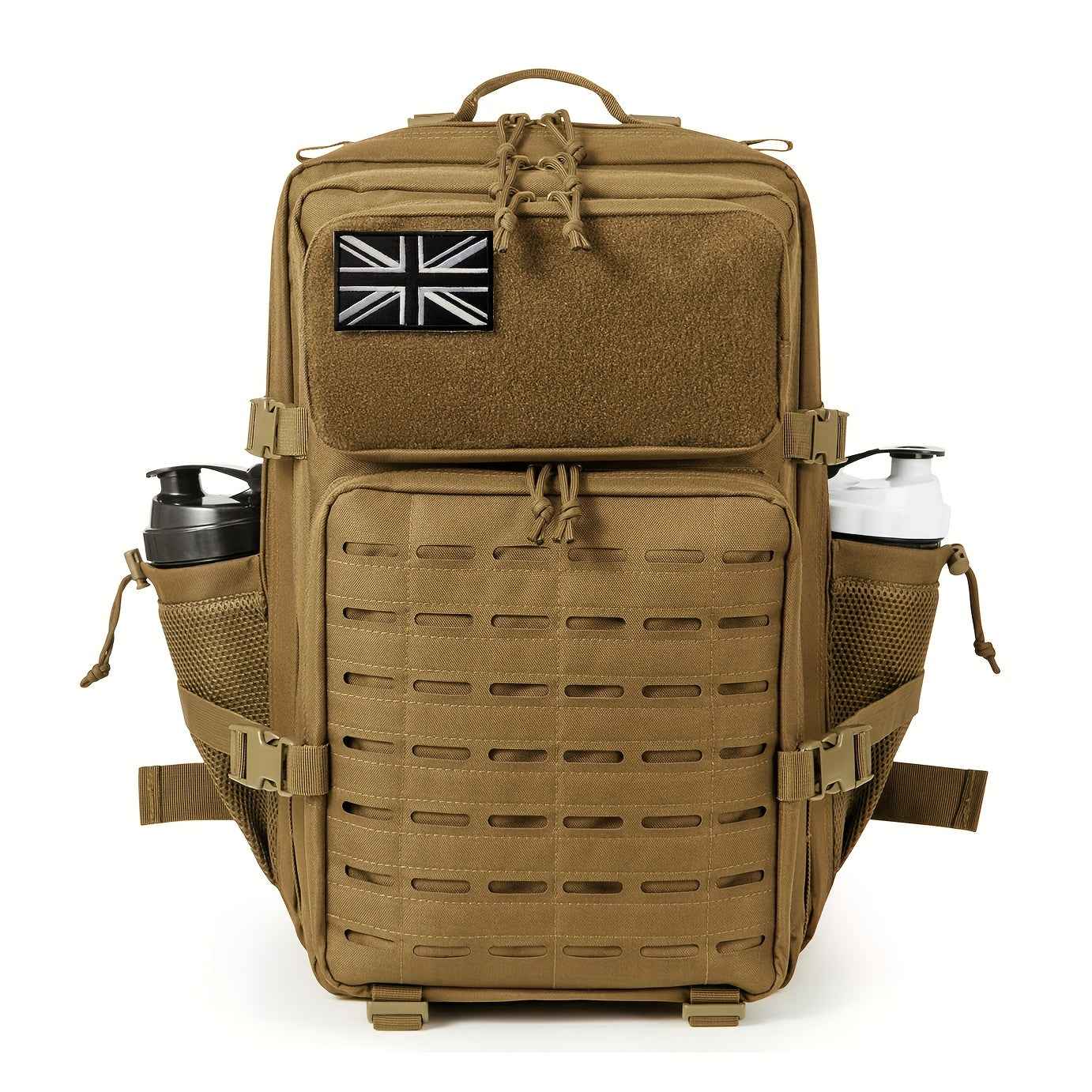 45L Large 3 Day Bug Out Bag Gym Rucksack With Bottle Holder Medical Rucksack Go Bag Black Hiking Tactical Backpack Outdoor Backpacks For Men Crossfit CCW Laser Cut Molle Daypack