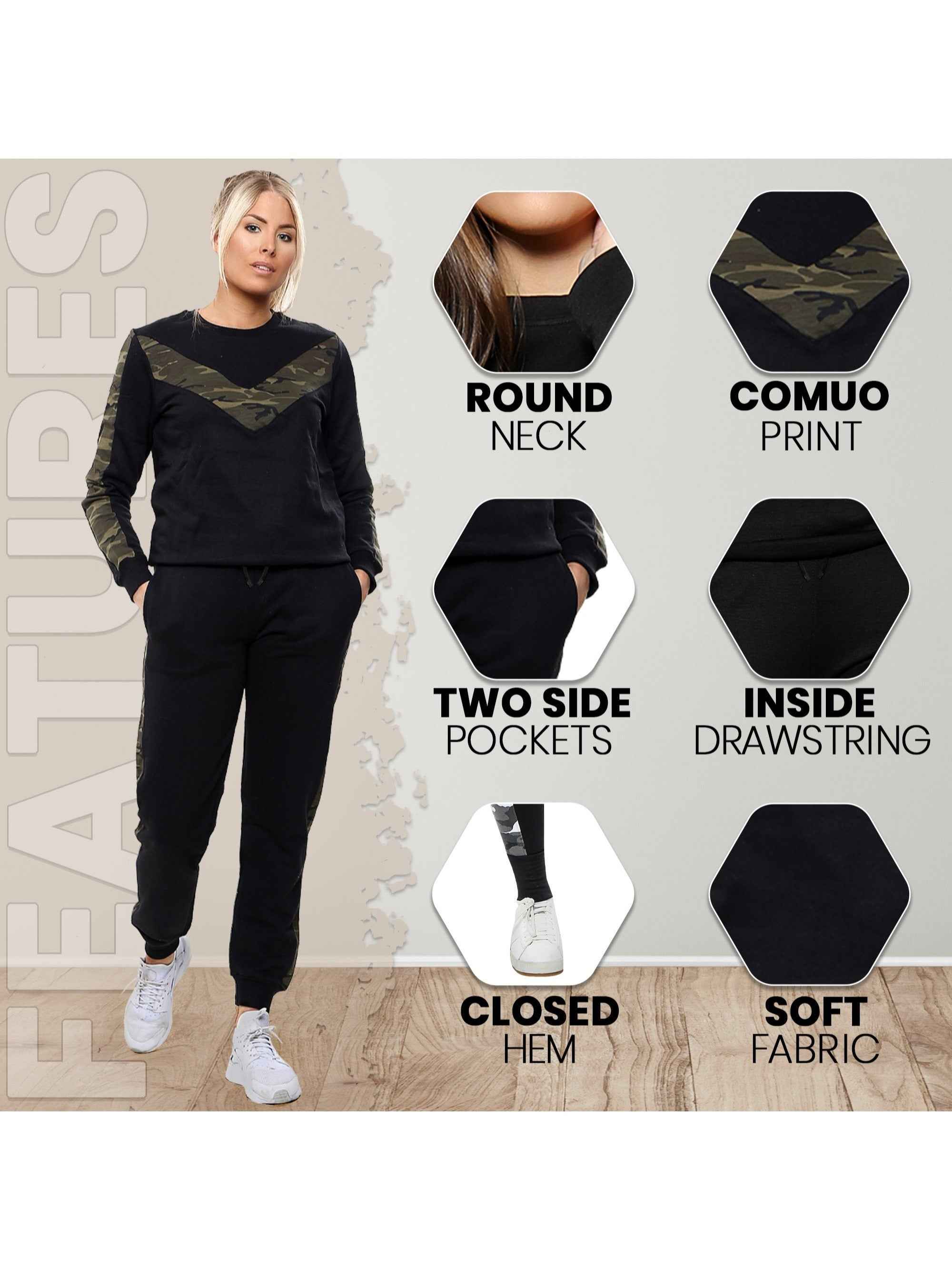 Love My Fashions Women'S Two-Piece Tracksuit Set Long Sleeve Top and Jogger Bottoms with Pockets, Casual Lounge Wear & Activewear Outfit