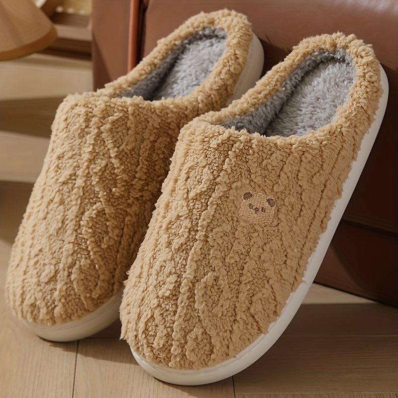 Couples Cozy Bear Fleece Slippers Soft Plush IndoorOutdoor Comfort - IRON GODDESS
