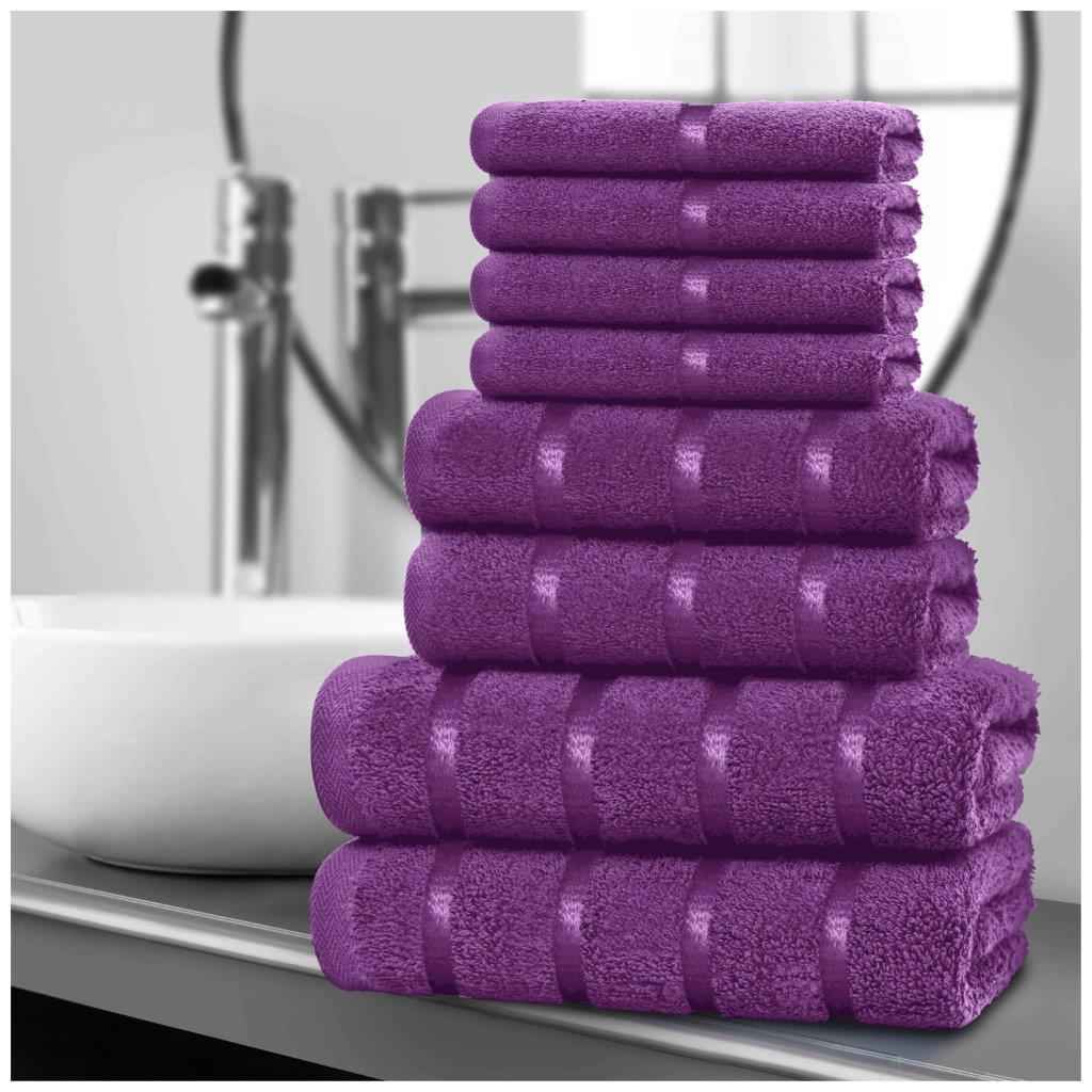 8pcs Egyptian Cotton Towel Set | Quick-Drying & Highly Absorbent | Includes 4 Face, 2 Hand, 2 Bath Towels | Sophisticated Boston Design | 15 Elegant Colours | Machine Washable