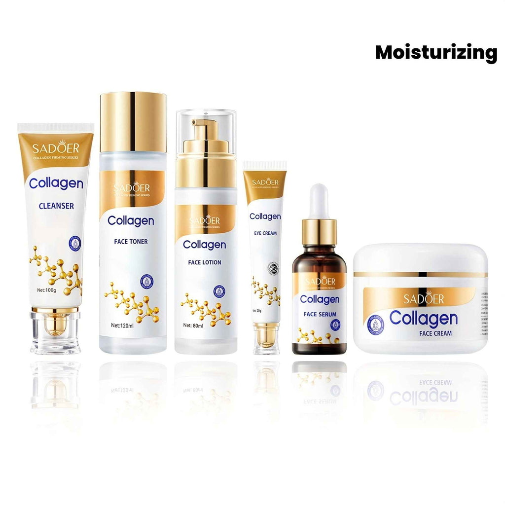 Collagen Facial Skin Care Set 6-In-1 Skin Care Gift Set, Facial Cleanser, Face Serum, Face Cream, Eye Cream, Toner & Lotion, Moisturizing, Ideal For Birthday & Self-Care Gifts