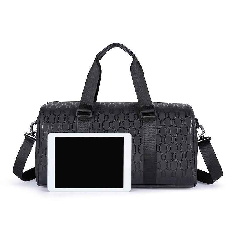 Men'S Large Tote Bag - Stylish Black Synthetic with Adjustable Shoulder Straps, Multiple Compartments & Tassel Detail, Perfect for Gym, Travel, and Everyday Use, Gym Bag, Versatile Carryall, Sleek Design, Durable Construction, Tote Bag Men, Travel Luggage