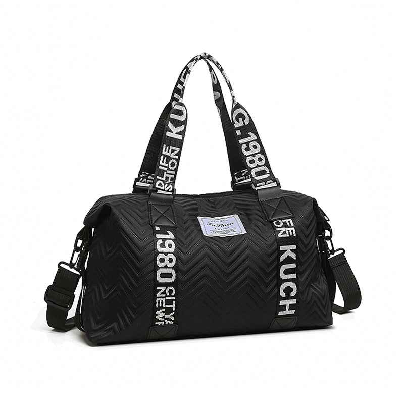 Men's & Women's Heavy-Duty Nylon Crossbody Gym Bag - Vintage 80s Retro '88 Number Print, Adjustable Strap & Padded Shoulder, Black/White Lettering, Casual Travel & Tote for Fitness, Everyday Use (Unisex) - Durable Zipper (R