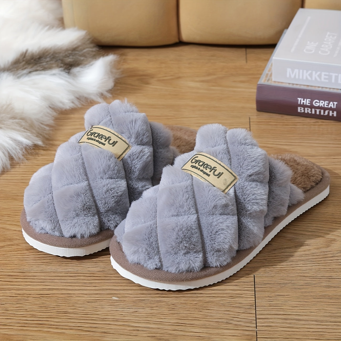 QEEDUOOF Cozy Plush HalfSlippers Winter Comfort for All - IRON GODDESS