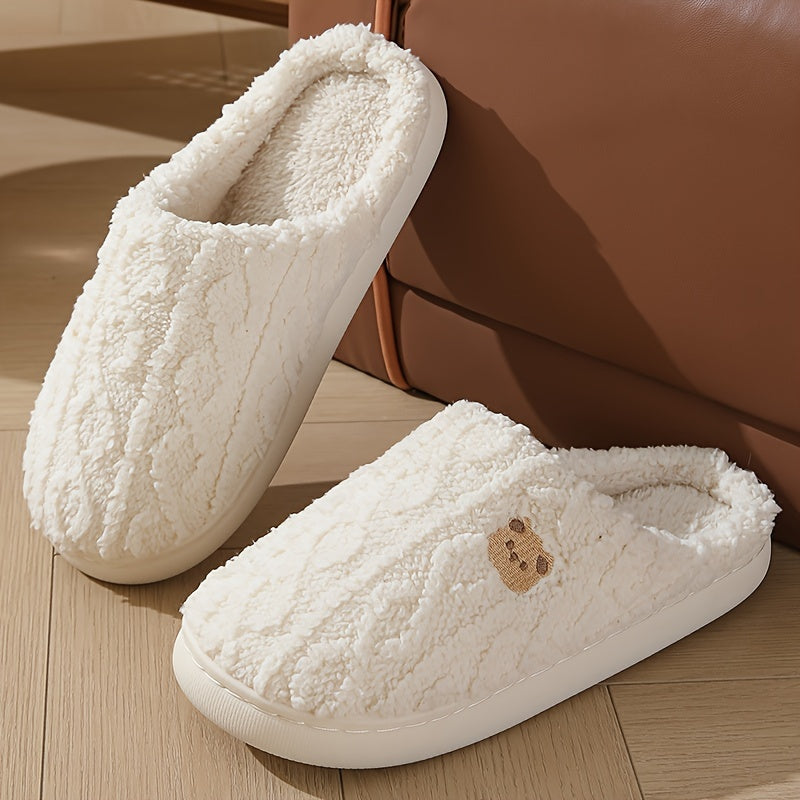 Couples Cozy Bear Fleece Slippers Soft Plush IndoorOutdoor Comfort - IRON GODDESS