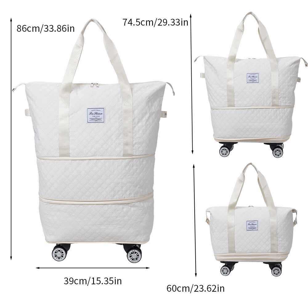 Hand-carry Gym Bag, Portable Travel Bag with 360° Rotating Wheels, Dry and Wet Separation Travel Bag, Expandable Luggage Bag, Suitable for Carrying When Traveling or Exercising