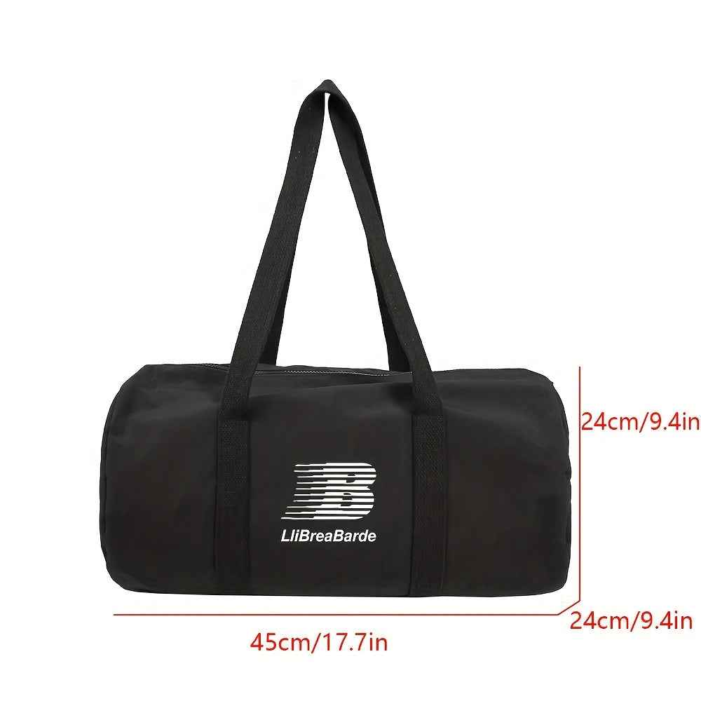 HUOHUO Men'S Large Capacity Nylon Gym Bag - Durable, Spacious & Versatile Shoulder Sports Duffel with Multiple Compartments, Black, Ideal for Fitness & Travel, Gym Bag, Nylon Gym Bag, Walking Bag, Travel Bag With Fingerprint Design, Fitness Bag, Small Wor