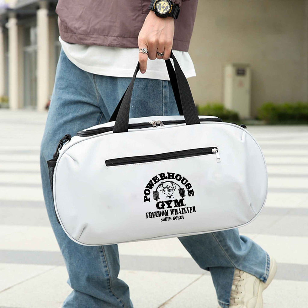 Power House Gym Duffel Bag - Large Capacity, Lightweight, Machine Washable Oxford Fabric, Adjustable Top Handle, Reinforced Handles, Ideal for Fitness Training & Yoga, Gym Gear Bag | Minimalist Style | Adjustable Strap Bag