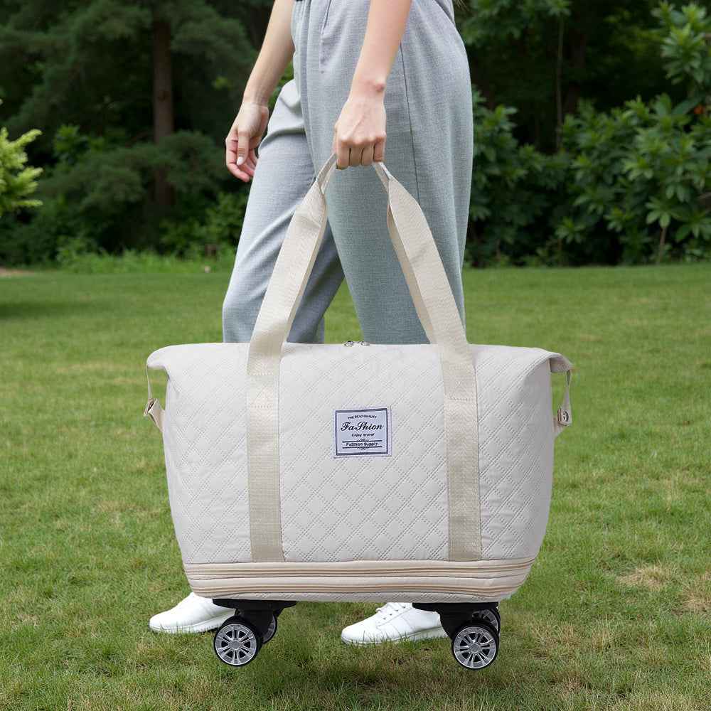 Hand-carry Gym Bag, Portable Travel Bag with 360° Rotating Wheels, Dry and Wet Separation Travel Bag, Expandable Luggage Bag, Suitable for Carrying When Traveling or Exercising