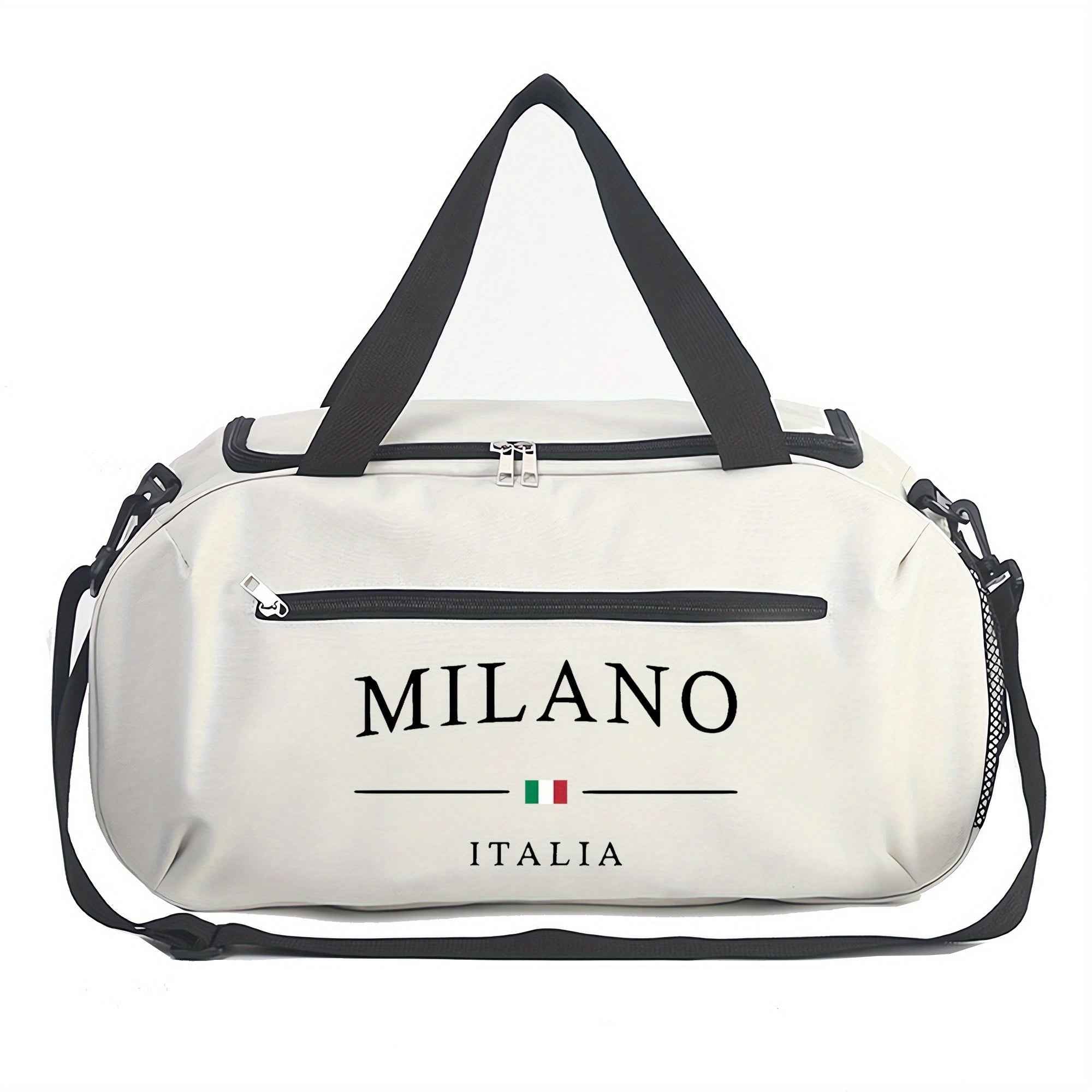 Duffel Bag with MILANO Pattern, Essential Handbag for The Gym, Reinforced Double Handles, Lightweight Oxford Fabric, Suitable for Yoga and Fitness, Machine Washable, Travel Bag, for Teenager