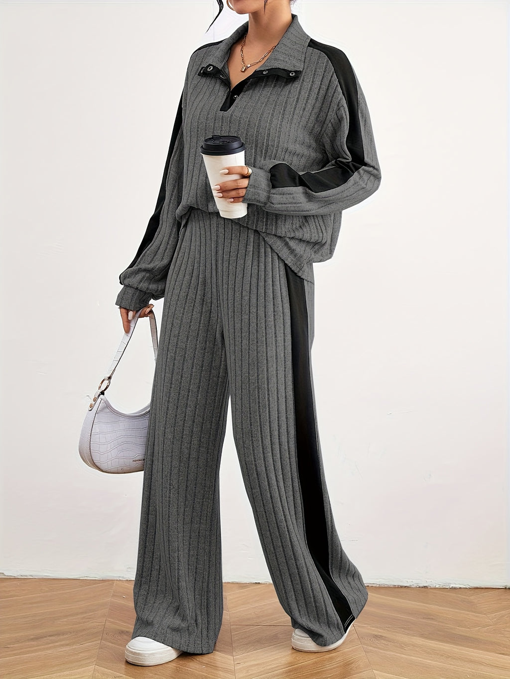 Effortless Chic Womens Casual Loungewear Sweat Set - IRON GODDESS