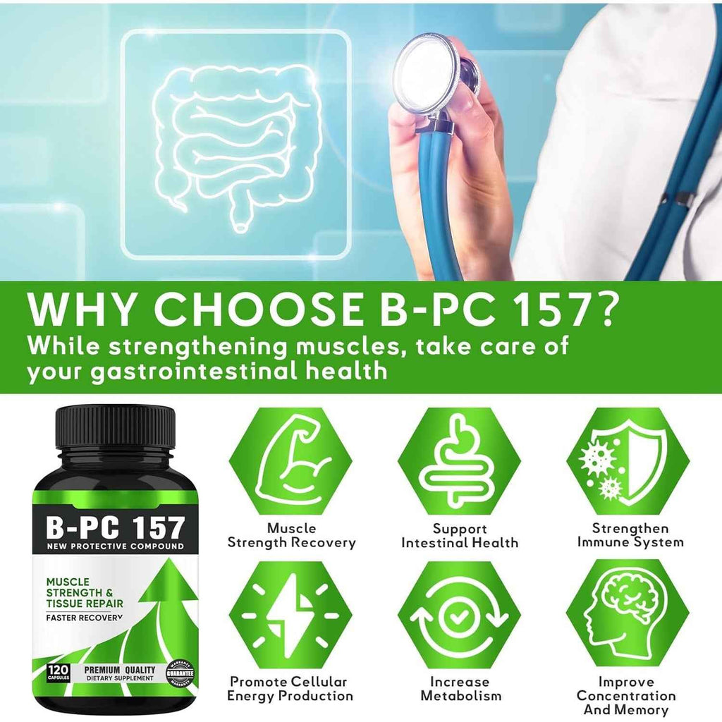 B-PC 157 Peptide Capsules, New Protective Compound B-pc-157 1000mg,Non-GMO, Gluten-Free-120capsules