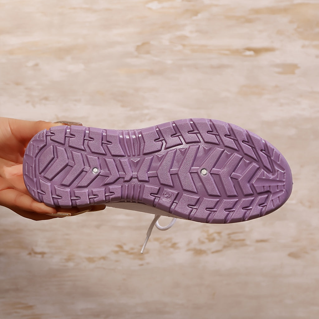 Womens Purple Wide Fit Breathable AllSeason Sneakers - IRON GODDESS