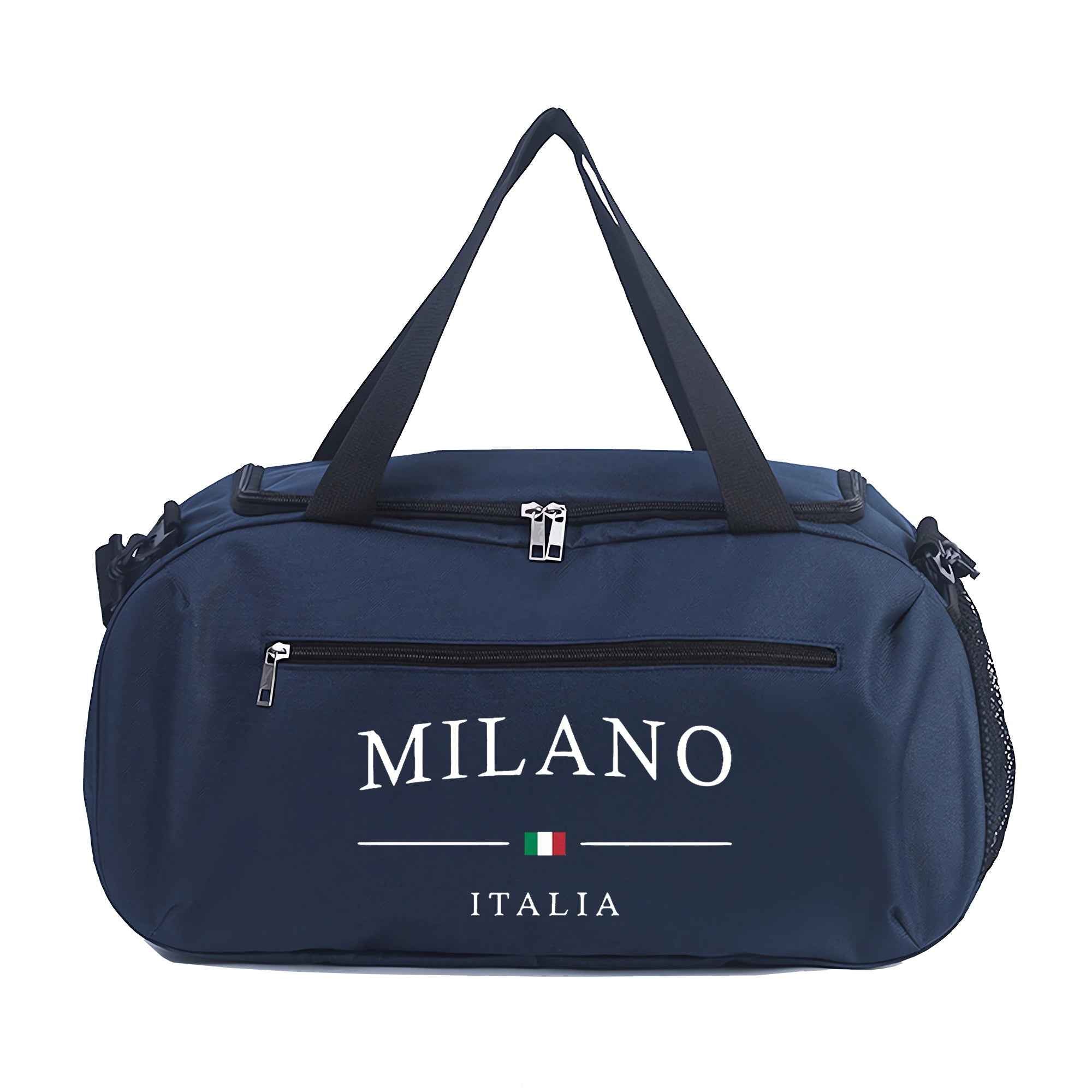 Duffel Bag with MILANO Pattern, Essential Handbag for The Gym, Reinforced Double Handles, Lightweight Oxford Fabric, Suitable for Yoga and Fitness, Machine Washable, Travel Bag, for Teenager
