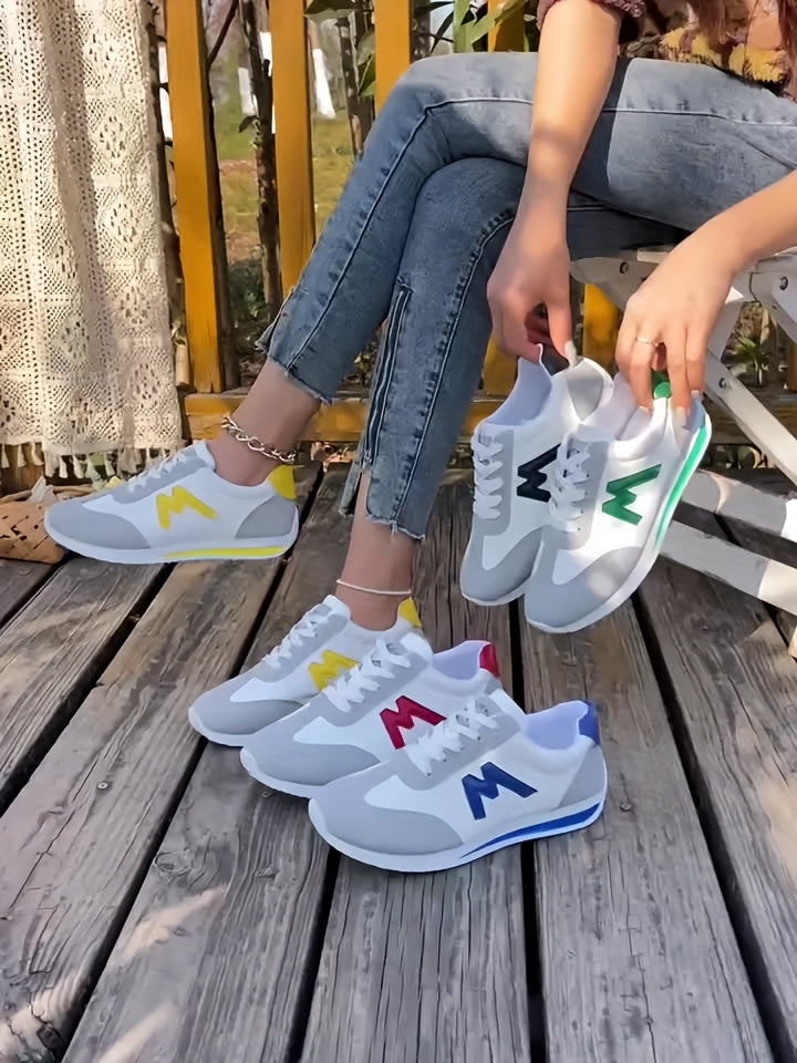 Chic MultiAccent Lightweight Casual Sneakers - IRON GODDESS