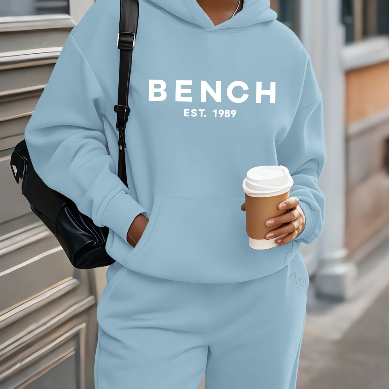 Cozy BENCH Fleece Hoodie  Pants 2Piece Set - IRON GODDESS