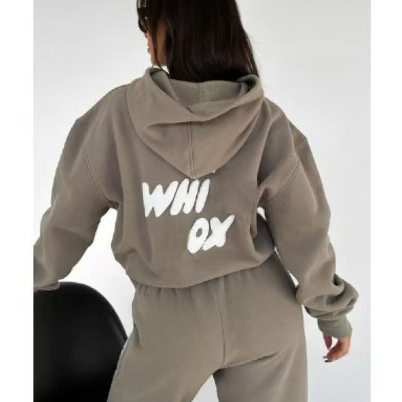 2025 New Style Letter Logo Insulated Sweatshirt and Pants for Ladies' Casual s Head Cover with Hood, Cold Weather Clothing, Casual Wear, Hooded Sweatshirt, Trendy Casual, Comfortable Fabric, Durable Stitching, Ladies' Sweatsuit, Unisex Hoodie, Winter Ward - IRON GODDESS