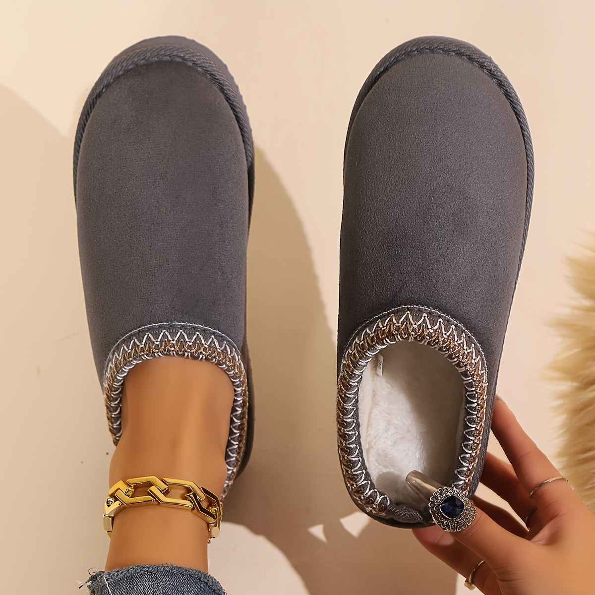 Cozy Winter Ankle Boot Slippers with Soft AntiSlip Sole - IRON GODDESS