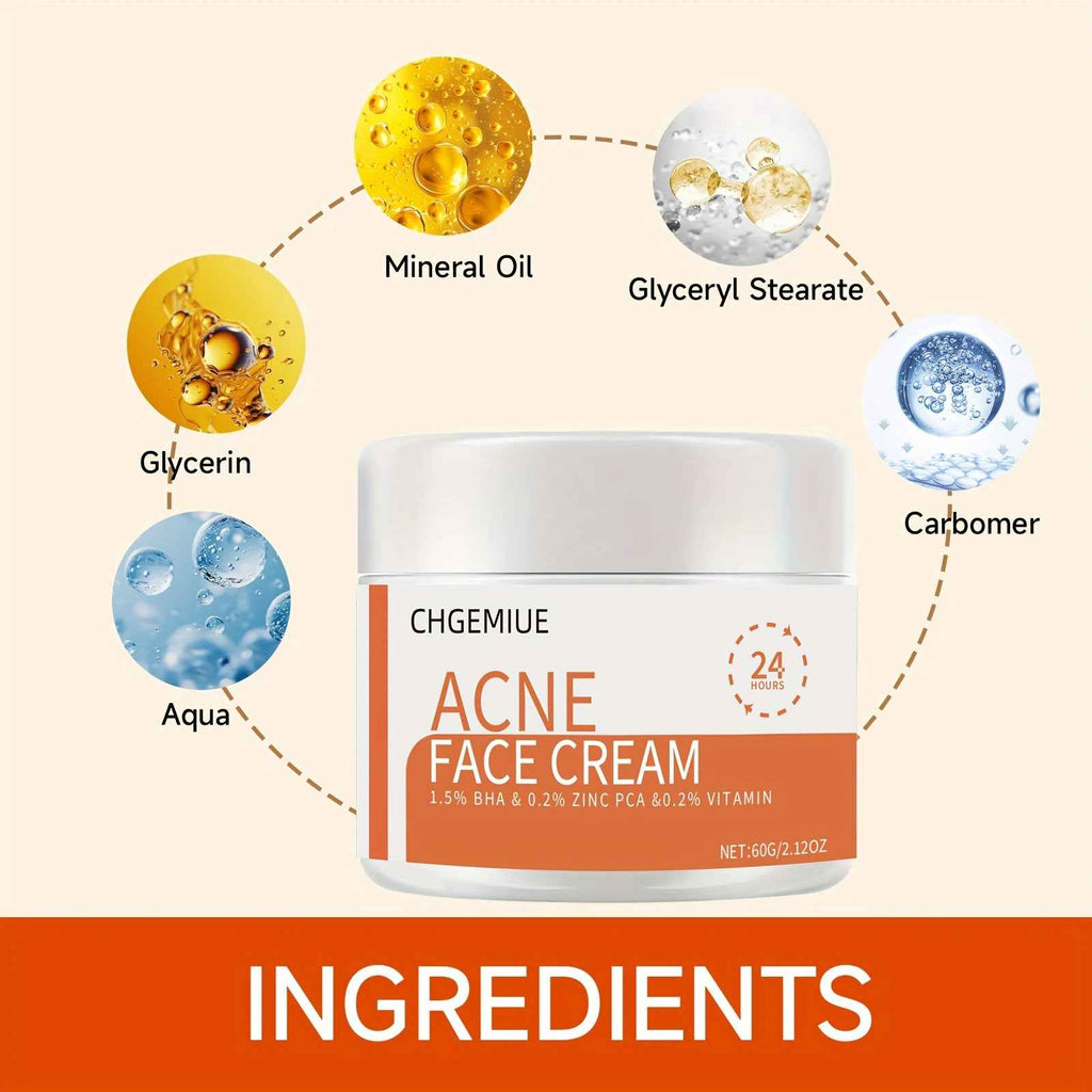 CHGEMIUE Salicylic Acid Face Cream, Moisturizing & Balancing, Gentle Cleansing for All Light Beige Types, Alcohol-Free, Unisex Skincare with Zinc PCA & Vitamin E, Light Beige Care, Daily Facial Care, Sleek Jar Design, Alcoholfree Formula