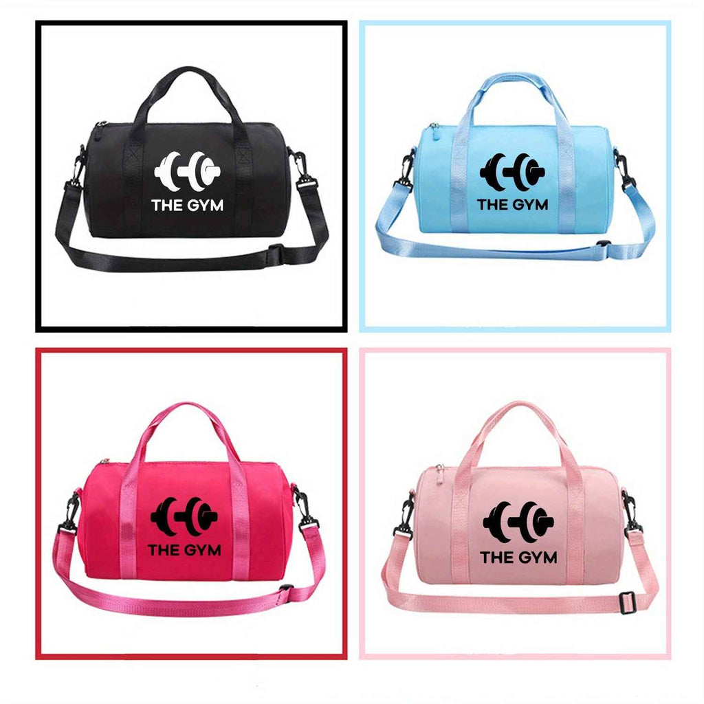 1pc 'THE GYM' Dumbbel Print Messenger Bag - Pink & Black Gym Bag with Zipper Closure, Double Handles, Lightweight & Durable for Yoga, Dance, Travel, Daily Commute - Perfect Gift for Fitness Enthusiasts, Gym Bag, Yoga Accessory, Sporty Design, Sturdy Const