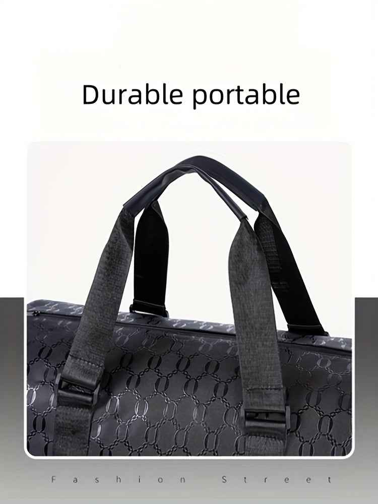 Men'S Large Tote Bag - Stylish Black Synthetic with Adjustable Shoulder Straps, Multiple Compartments & Tassel Detail, Perfect for Gym, Travel, and Everyday Use, Gym Bag, Versatile Carryall, Sleek Design, Durable Construction, Tote Bag Men, Travel Luggage