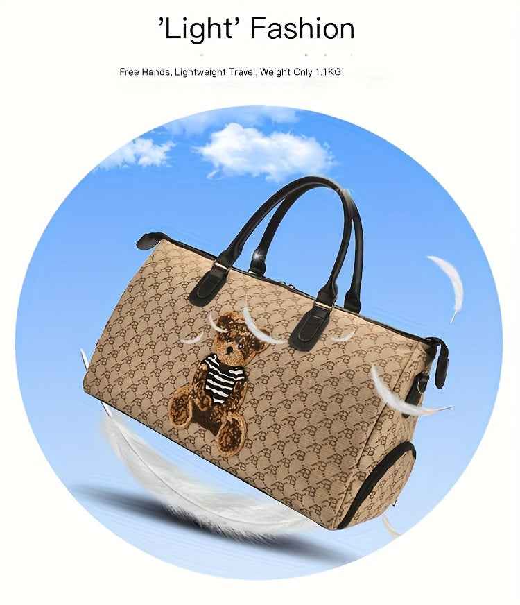 Travel Tote Bag, a Versatile Handbag with Large Capacity for Short Trips, Suitable for Business Travel, Luggage Storage, Carry-On Bag with Dry And Wet Separation, Independent Shoe Compartment, Lightweight, Ideal for Students And Men, Multifunctional Gym B