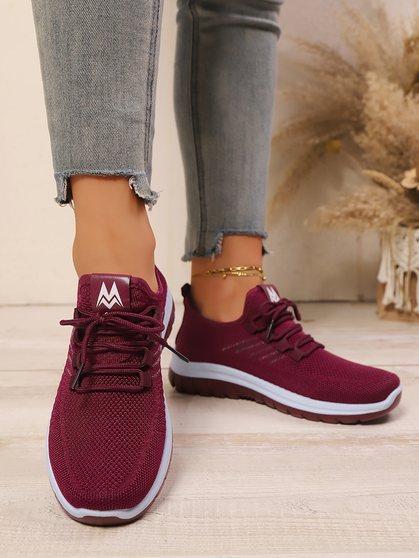 Womens Purple Wide Fit Breathable AllSeason Sneakers - IRON GODDESS