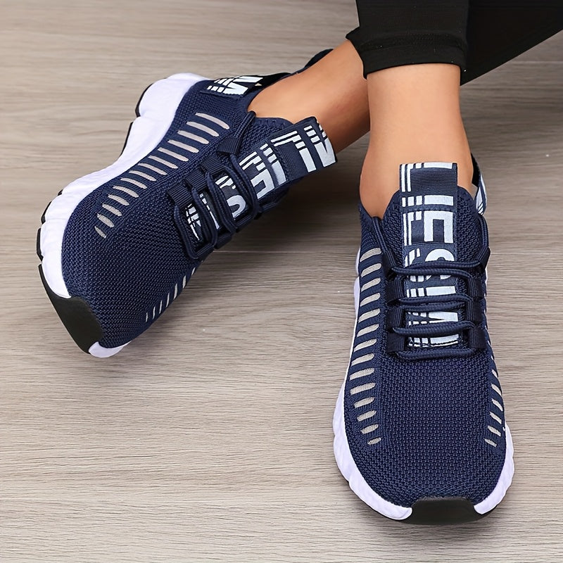 Sonic Stripe Breathable Comfort Womens Lightweight Athletic Sneakers - IRON GODDESS