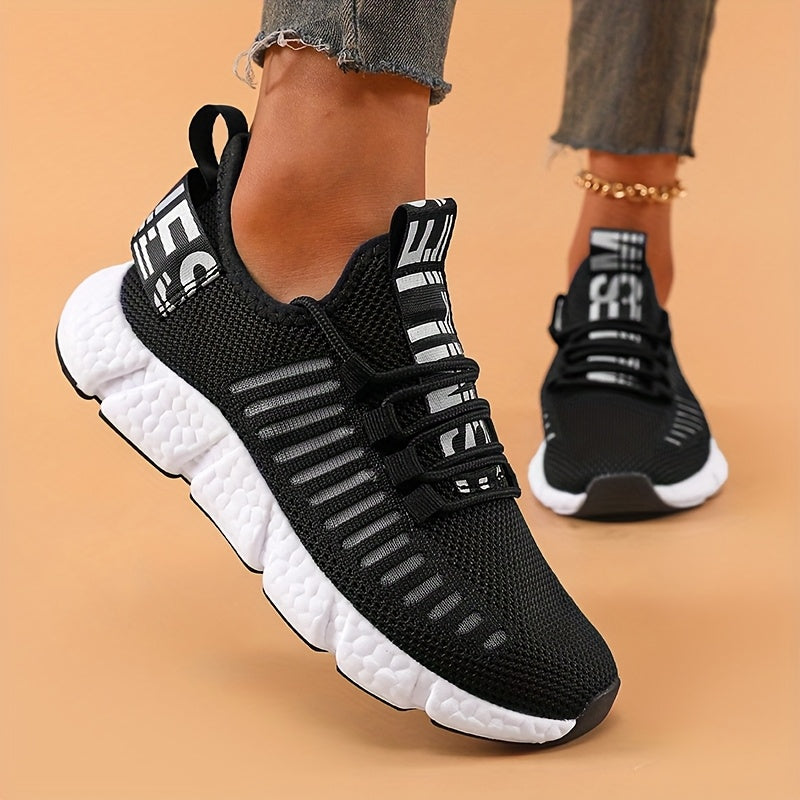 Sonic Stripe Breathable Comfort Womens Lightweight Athletic Sneakers - IRON GODDESS