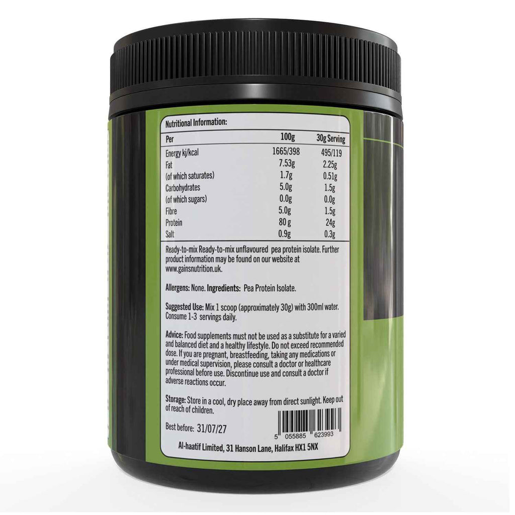 Vegan Protein 80 Pea Protein Powder | Plant Based Protein-Powder | 24g Protein per Serving | Pea-Protein Isolate | Unsweetened