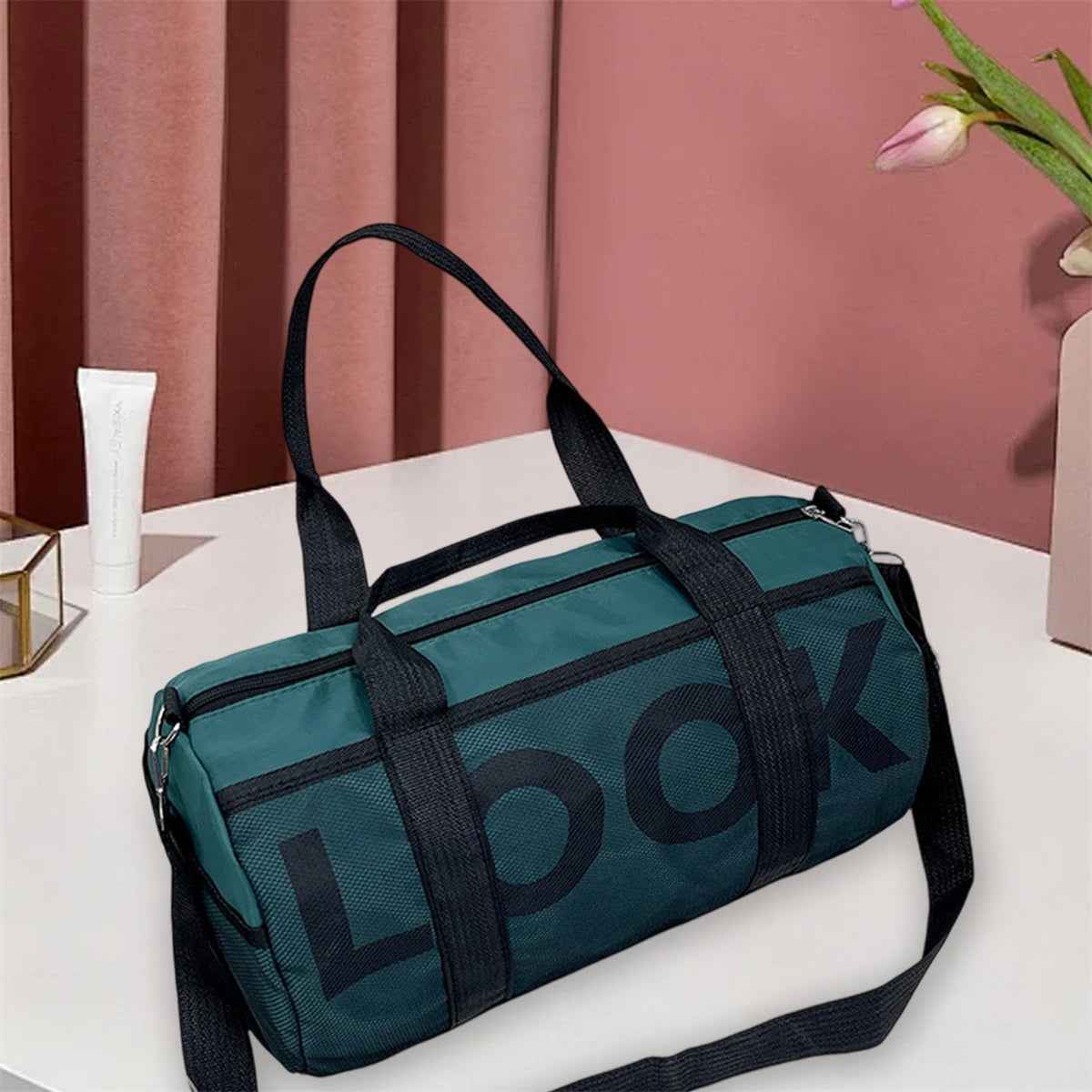 Large Gym Bag with Wet/Dry Compartments - Heavy-Duty Nylon Duffle, Sturdy Handles & Adjustable Shoulder Strap for Gym, Travel, Yoga, Workout - Spacious Fitness Bag for Clothes, Shoes, Towels - Ideal for Men & Women, Travel Gear Carrier, Sleek Design, Robu